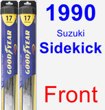 Front Wiper Blade Pack for 1990 Suzuki Sidekick - Hybrid