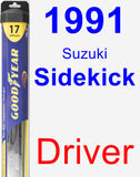 Driver Wiper Blade for 1991 Suzuki Sidekick - Hybrid