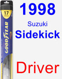 Driver Wiper Blade for 1998 Suzuki Sidekick - Hybrid