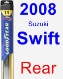 Rear Wiper Blade for 2008 Suzuki Swift - Hybrid