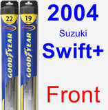 Front Wiper Blade Pack for 2004 Suzuki Swift+ - Hybrid