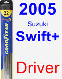 Driver Wiper Blade for 2005 Suzuki Swift+ - Hybrid