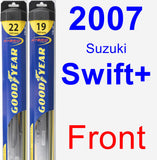 Front Wiper Blade Pack for 2007 Suzuki Swift+ - Hybrid