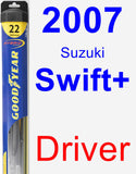 Driver Wiper Blade for 2007 Suzuki Swift+ - Hybrid