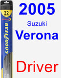 Driver Wiper Blade for 2005 Suzuki Verona - Hybrid