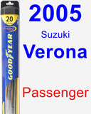 Passenger Wiper Blade for 2005 Suzuki Verona - Hybrid