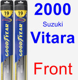 Front Wiper Blade Pack for 2000 Suzuki Vitara - Hybrid