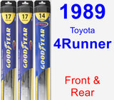 Front & Rear Wiper Blade Pack for 1989 Toyota 4Runner - Hybrid