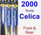 Front & Rear Wiper Blade Pack for 2000 Toyota Celica - Hybrid
