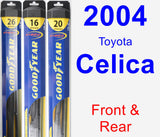 Front & Rear Wiper Blade Pack for 2004 Toyota Celica - Hybrid