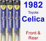 Front & Rear Wiper Blade Pack for 1982 Toyota Celica - Hybrid