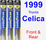 Front & Rear Wiper Blade Pack for 1999 Toyota Celica - Hybrid