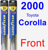 Front Wiper Blade Pack for 2000 Toyota Corolla - Hybrid