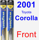 Front Wiper Blade Pack for 2001 Toyota Corolla - Hybrid