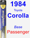Passenger Wiper Blade for 1984 Toyota Corolla - Hybrid