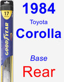 Rear Wiper Blade for 1984 Toyota Corolla - Hybrid