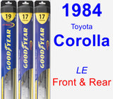 Front & Rear Wiper Blade Pack for 1984 Toyota Corolla - Hybrid