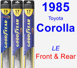 Front & Rear Wiper Blade Pack for 1985 Toyota Corolla - Hybrid