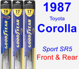 Front & Rear Wiper Blade Pack for 1987 Toyota Corolla - Hybrid