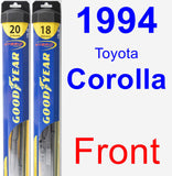 Front Wiper Blade Pack for 1994 Toyota Corolla - Hybrid