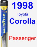 Passenger Wiper Blade for 1998 Toyota Corolla - Hybrid