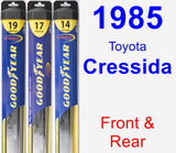 Front & Rear Wiper Blade Pack for 1985 Toyota Cressida - Hybrid