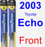 Front Wiper Blade Pack for 2003 Toyota Echo - Hybrid