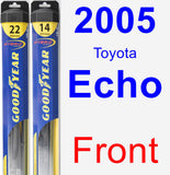 Front Wiper Blade Pack for 2005 Toyota Echo - Hybrid