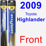 Front Wiper Blade Pack for 2009 Toyota Highlander - Hybrid