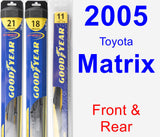 Front & Rear Wiper Blade Pack for 2005 Toyota Matrix - Hybrid