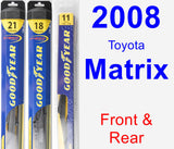 Front & Rear Wiper Blade Pack for 2008 Toyota Matrix - Hybrid