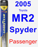 Passenger Wiper Blade for 2005 Toyota MR2 Spyder - Hybrid