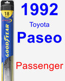 Passenger Wiper Blade for 1992 Toyota Paseo - Hybrid