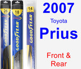 Front & Rear Wiper Blade Pack for 2007 Toyota Prius - Hybrid