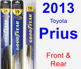 Front & Rear Wiper Blade Pack for 2013 Toyota Prius - Hybrid