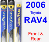 Front & Rear Wiper Blade Pack for 2006 Toyota RAV4 - Hybrid