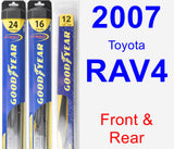 Front & Rear Wiper Blade Pack for 2007 Toyota RAV4 - Hybrid