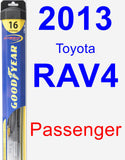 Passenger Wiper Blade for 2013 Toyota RAV4 - Hybrid