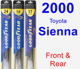 Front & Rear Wiper Blade Pack for 2000 Toyota Sienna - Hybrid