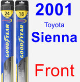 Front Wiper Blade Pack for 2001 Toyota Sienna - Hybrid