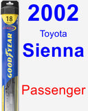 Passenger Wiper Blade for 2002 Toyota Sienna - Hybrid