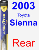 Rear Wiper Blade for 2003 Toyota Sienna - Hybrid