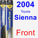 Front Wiper Blade Pack for 2004 Toyota Sienna - Hybrid