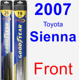 Front Wiper Blade Pack for 2007 Toyota Sienna - Hybrid