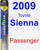 Passenger Wiper Blade for 2009 Toyota Sienna - Hybrid