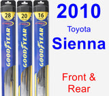 Front & Rear Wiper Blade Pack for 2010 Toyota Sienna - Hybrid