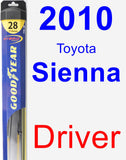 Driver Wiper Blade for 2010 Toyota Sienna - Hybrid