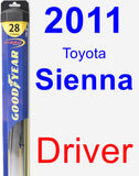 Driver Wiper Blade for 2011 Toyota Sienna - Hybrid