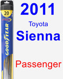 Passenger Wiper Blade for 2011 Toyota Sienna - Hybrid