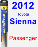 Passenger Wiper Blade for 2012 Toyota Sienna - Hybrid